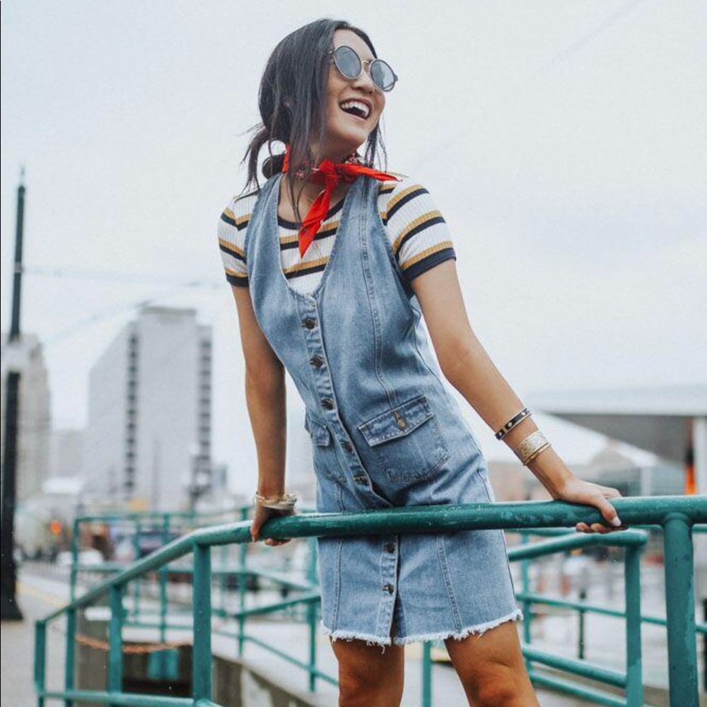 Denim jumper dress